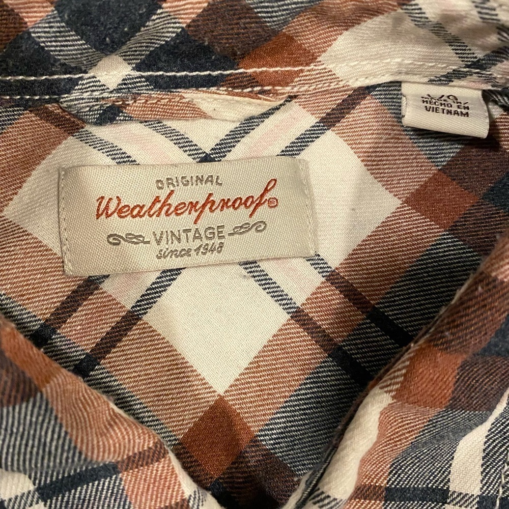 WEATHERPROOF plaid long sleeve button down shirt size large - Picture 3 of 3